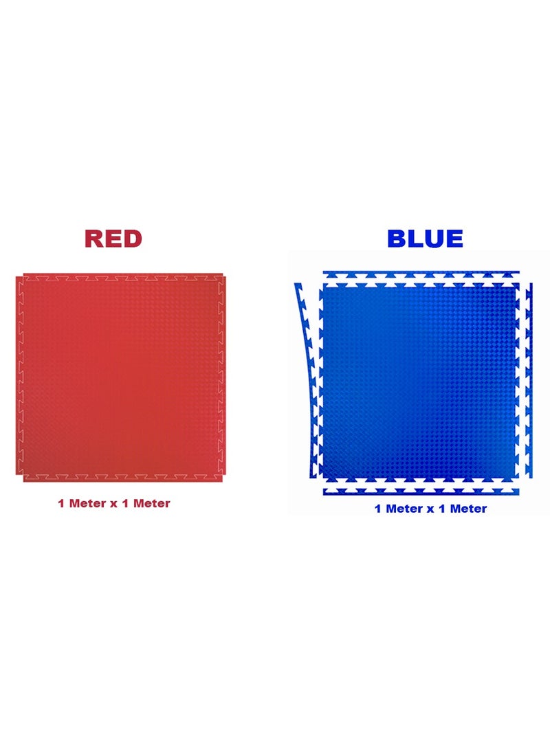 سكاي لاند حصائر ألغاز متشابكة عالية الكثافة من EVA (5 قطع) بجودة ممتازة | سماكة 2.5 سم | مثالية لـ MMA، تدريب القوة، الأرضيات الرياضية المنزلية، الفنون القتالية، اليوغا، التمارين الرياضية، الأنشطة البدنية، وحماية الأرضيات | ألوان أحمر/أزرق، 104.5 × 104.5 × 2.5 سم | حصيرة رياضية متينة - EM-9318 - Image 5