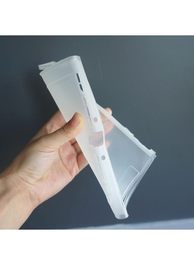 Direct Nintendo Game Switch Oled Tpu Soft Shell Protective Shell Split Transparent Anti-fall-Model:OLED Tpu Frosted Handle Powder Blue Black Middle Frame - Image 5