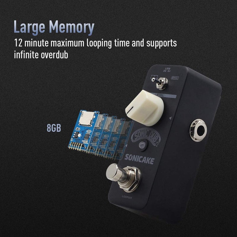 SONICAKE QSS-13 Looper Guitar Effects Pedal Sonic Dub Looper Storable Loop Station Recording Looping Guitar Bass Effects Pedal - Image 3