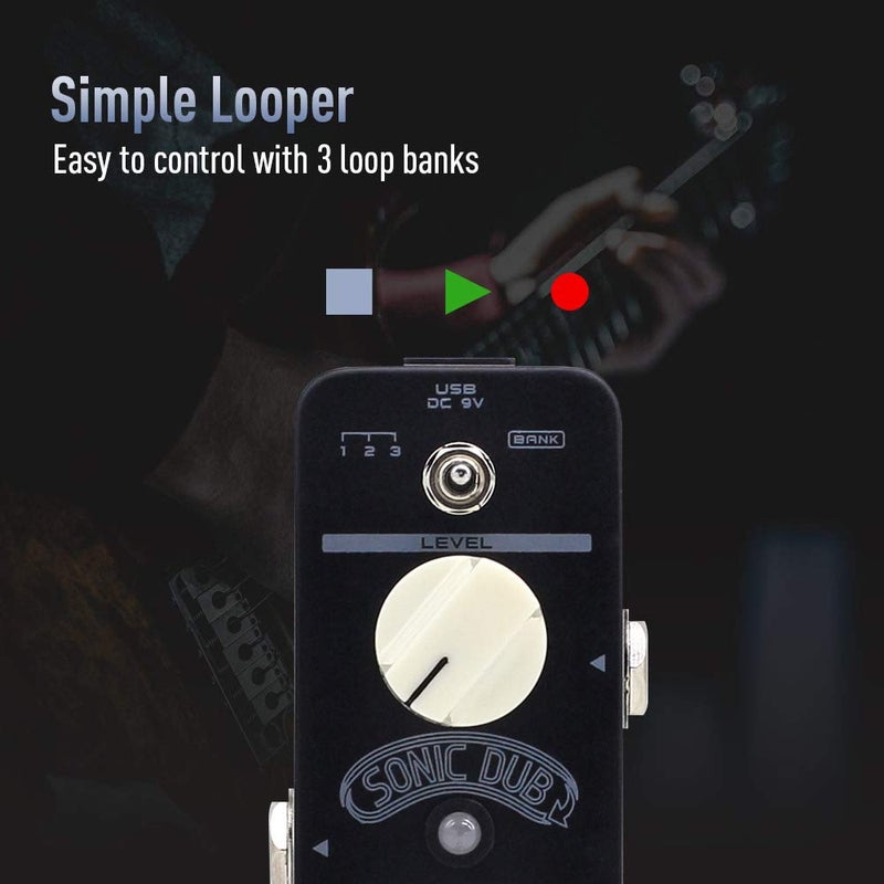 SONICAKE QSS-13 Looper Guitar Effects Pedal Sonic Dub Looper Storable Loop Station Recording Looping Guitar Bass Effects Pedal - Image 2