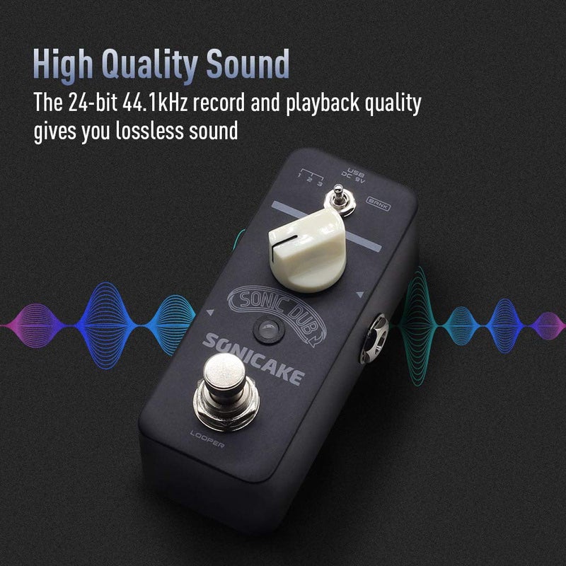 SONICAKE QSS-13 Looper Guitar Effects Pedal Sonic Dub Looper Storable Loop Station Recording Looping Guitar Bass Effects Pedal - Image 4