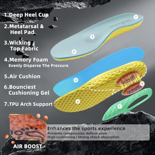 OrthoComfoot Men's Orthopedic Wide Slip On Mid Trekking Shoes: Lightweight Soft Plantar Fasciitis Heel Spur Arch Support Orthotic Bunions Recovery Hiking Sneakers, Comfortable Sport Gowalk Tennis Shoes Mint Size 9 - Image 5