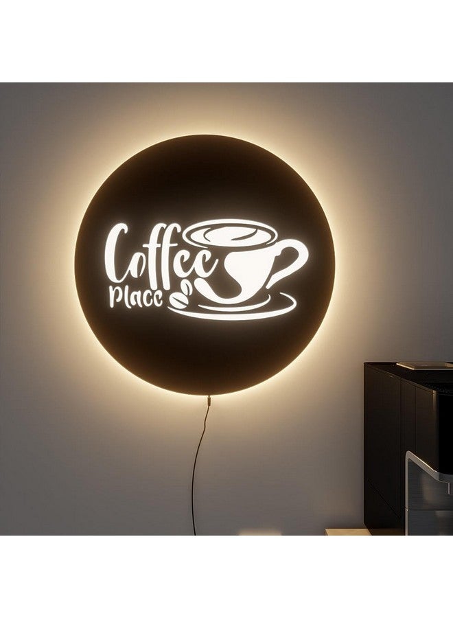 woodhang علامة حائط مضاءة LED لمكان قهوة WOODHANG | عنصر زخرفي حديث مستوحى من المقاهي - Image 1