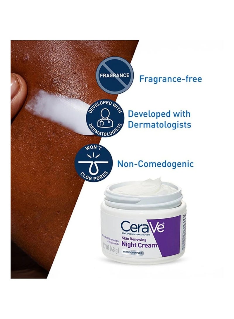 CeraVe Facial Night Mask – Renewing Cream for All Skin Types – 48g