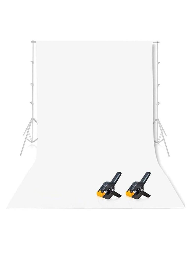 RATSAW Photography White Backdrops for Wall Mounted Setup Photoshoot Pure White Screen Cloth Sheet Background Zoom Nonwovens Photo Back Drop Pack for Party Photo Video Shoot 1.8 x 3 M - Image 1
