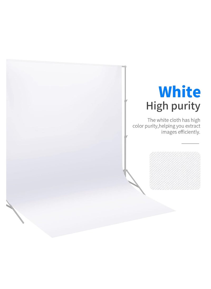 RATSAW Photography White Backdrops for Wall Mounted Setup Photoshoot Pure White Screen Cloth Sheet Background Zoom Nonwovens Photo Back Drop Pack for Party Photo Video Shoot 1.8 x 3 M - Image 2