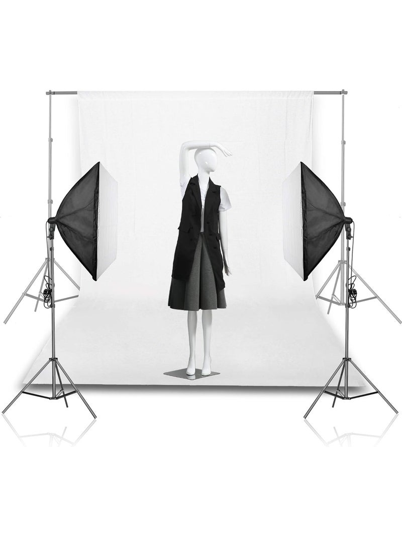RATSAW Photography White Backdrops for Wall Mounted Setup Photoshoot Pure White Screen Cloth Sheet Background Zoom Nonwovens Photo Back Drop Pack for Party Photo Video Shoot 1.8 x 3 M - Image 5