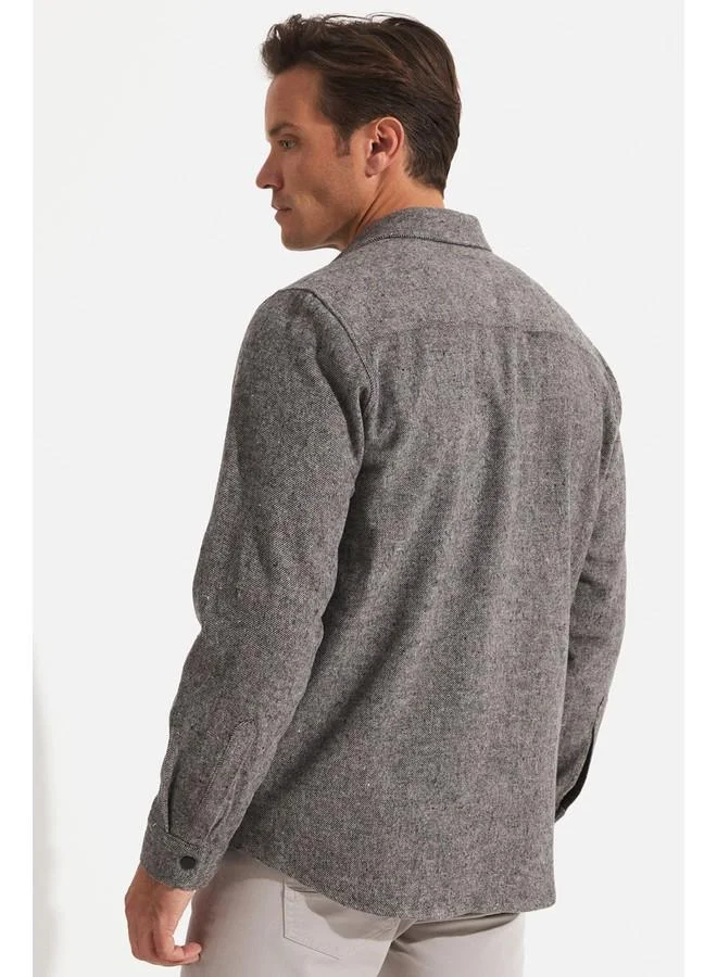 JUNE June Men Snap-button Shirt Grey