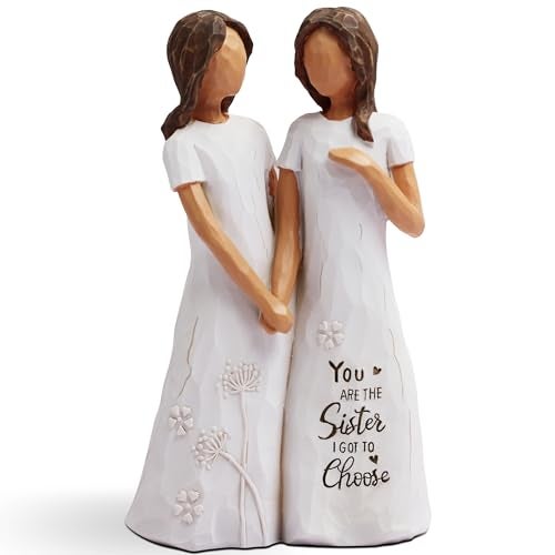 BORLESTA Friendship Gifts for Best Friends Women Youre The Sister I Got to Choose Best Friend Birthday Gift for Women Sister Gift from Sister and Bestie Gift Darker Skin Statues - Image 1
