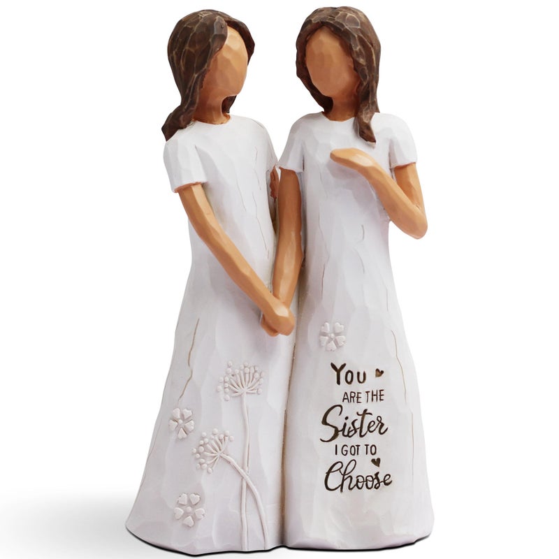 BORLESTA Friendship Gifts for Best Friends Women Youre The Sister I Got to Choose Best Friend Birthday Gift for Women Sister Gift from Sister and Bestie Gift Darker Skin Statues - Image 2