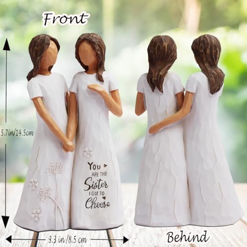BORLESTA Friendship Gifts for Best Friends Women Youre The Sister I Got to Choose Best Friend Birthday Gift for Women Sister Gift from Sister and Bestie Gift Darker Skin Statues - Image 3