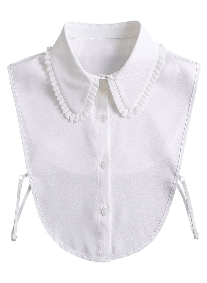 HAWAWA Chiffon Fake Collar Detachable Collar for Women Half Shirts Half False Blouse Dickey Women False Collar White 1 Pack - Image 1