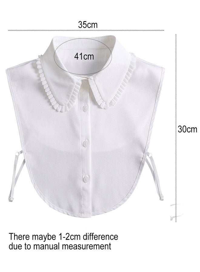 HAWAWA Chiffon Fake Collar Detachable Collar for Women Half Shirts Half False Blouse Dickey Women False Collar White 1 Pack - Image 2