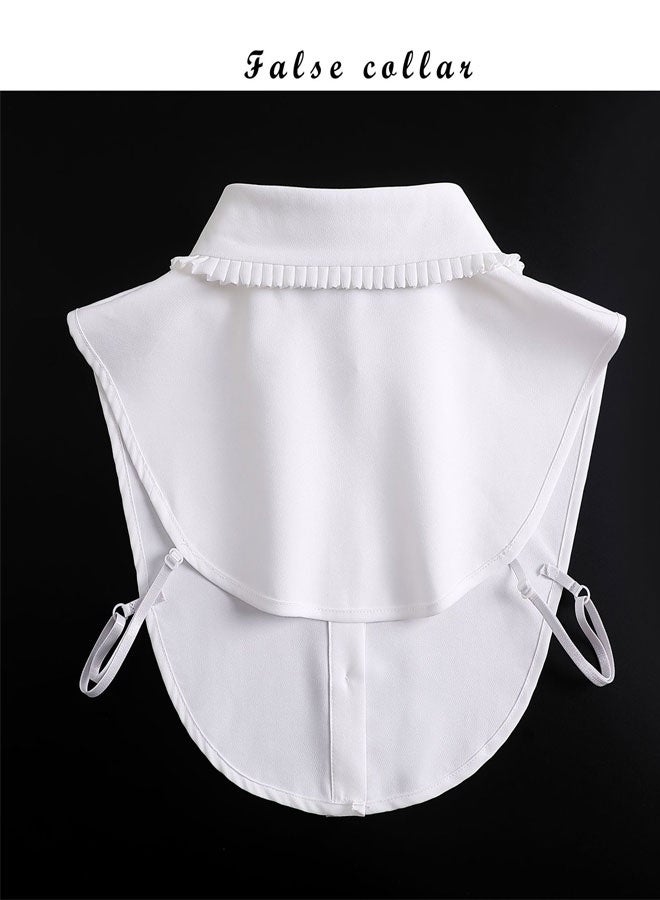 HAWAWA Chiffon Fake Collar Detachable Collar for Women Half Shirts Half False Blouse Dickey Women False Collar White 1 Pack - Image 4