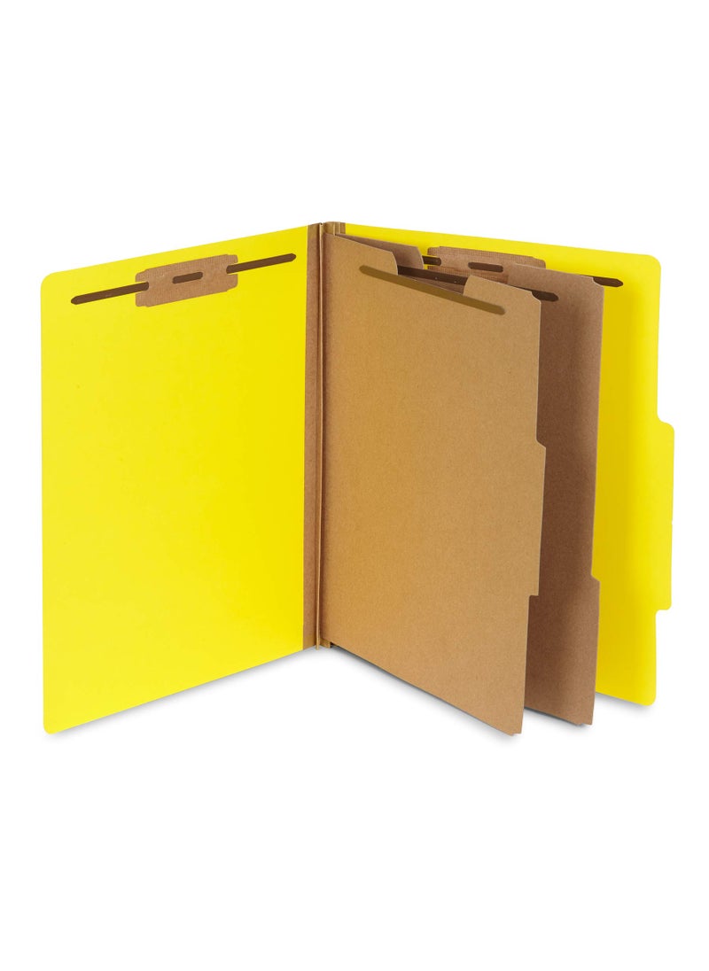 Blue Summit Supplies 10 Yellow Classification Folders, 2 Divider, 2 Inch Tyvek Expansions, Durable 2 Prongs Designed to Organize Standard Medical Files, Law Client Files, Office Reports, Letter Size, Yellow, 10 Pack  - Image 1