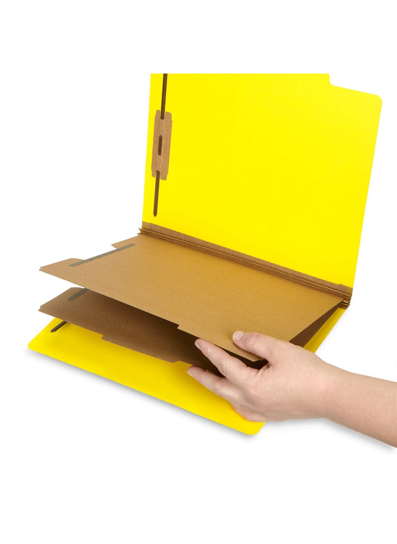 Blue Summit Supplies 10 Yellow Classification Folders, 2 Divider, 2 Inch Tyvek Expansions, Durable 2 Prongs Designed to Organize Standard Medical Files, Law Client Files, Office Reports, Letter Size, Yellow, 10 Pack  - Image 3