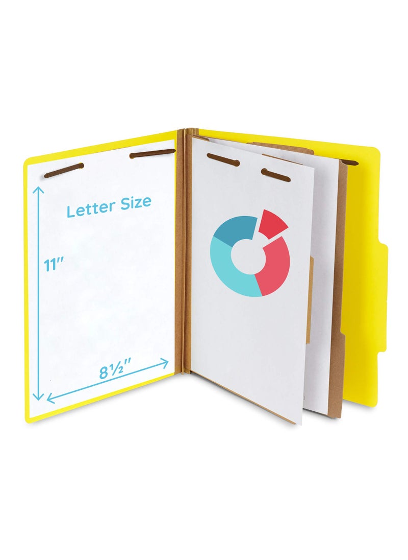 Blue Summit Supplies 10 Yellow Classification Folders, 2 Divider, 2 Inch Tyvek Expansions, Durable 2 Prongs Designed to Organize Standard Medical Files, Law Client Files, Office Reports, Letter Size, Yellow, 10 Pack  - Image 2
