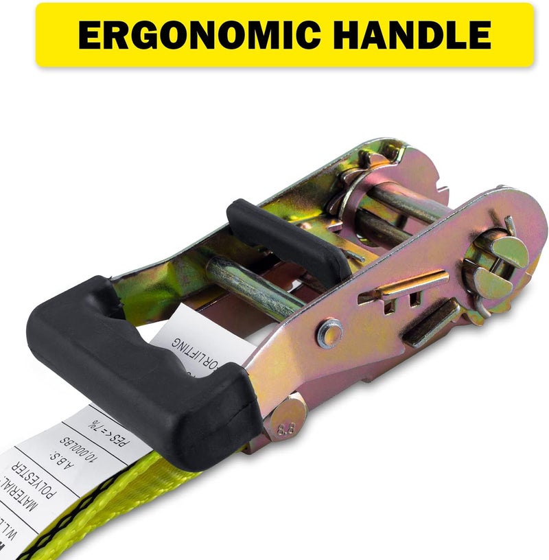Autofonder 4pcs 1-1/2 x 15 ft Heavy Duty Ratchet Cargo Tie Down Straps 3000 lbs - Image 5
