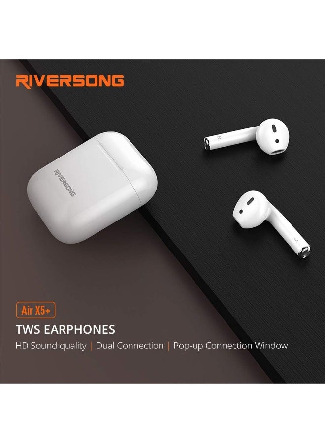 ريفرسونج سماعات أذن لاسلكية Riversong X5+ WT TWS Air، لون أبيض - Image 3