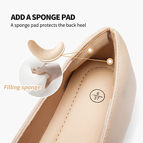 FINIWOR Loafers for Women Flats Shoes Women Pointed Toe Dress Shoes Comfortable Memory Foam Penny Loafers Slip On Shoes(Beige US6) - Image 3