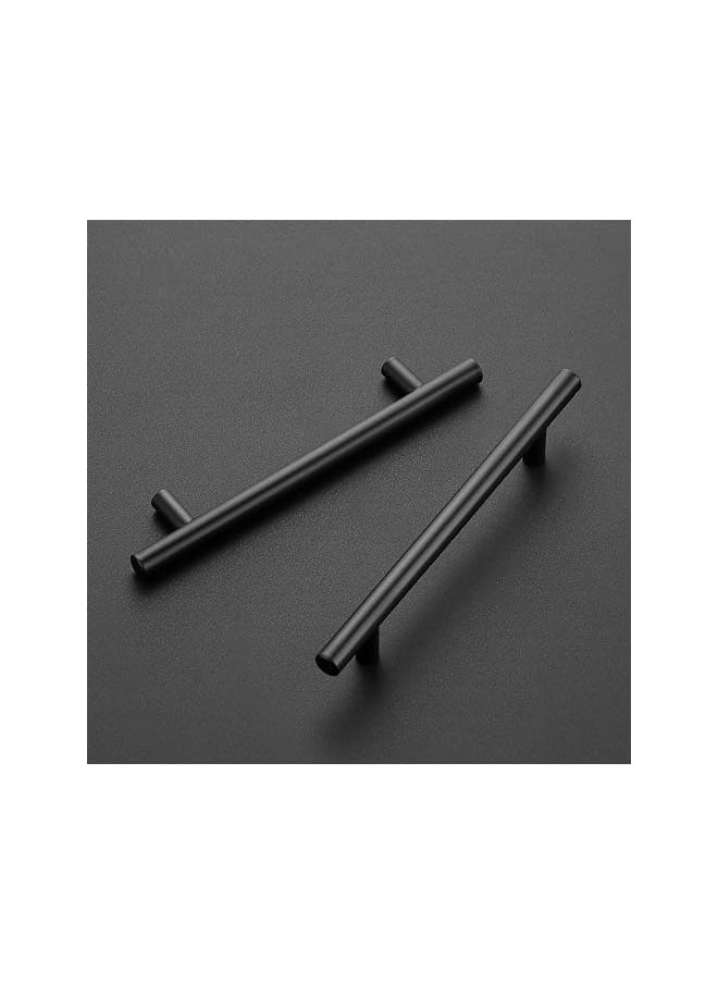 PROMASS 25 Pack 7.38'' Matte Black Cabinet Pulls Stainless Steel Cabinet Handles 7-3/8 inch Length Matte Black Drawer Pulls 5 inch Hole Center Kitchen Drawer Pulls  - Image 2