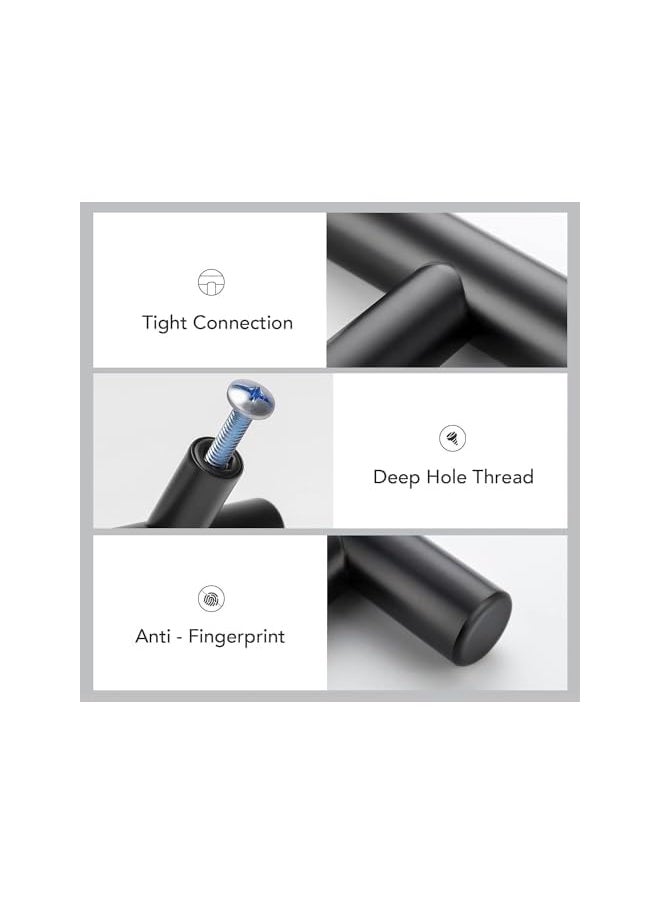 PROMASS 25 Pack 7.38'' Matte Black Cabinet Pulls Stainless Steel Cabinet Handles 7-3/8 inch Length Matte Black Drawer Pulls 5 inch Hole Center Kitchen Drawer Pulls  - Image 5