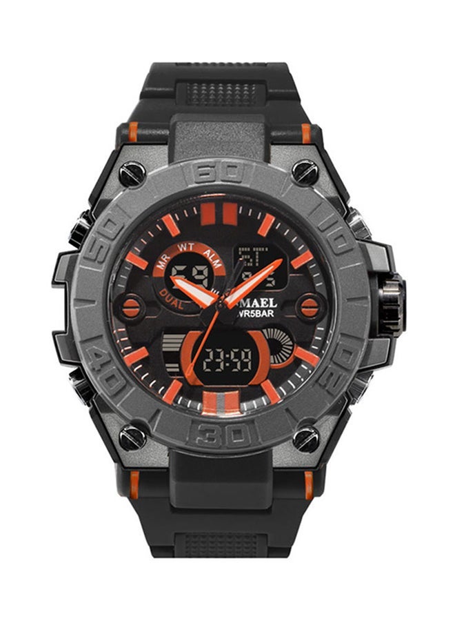 NIBEMINENT men Rubber Analog-Digital Watch 8003-OR