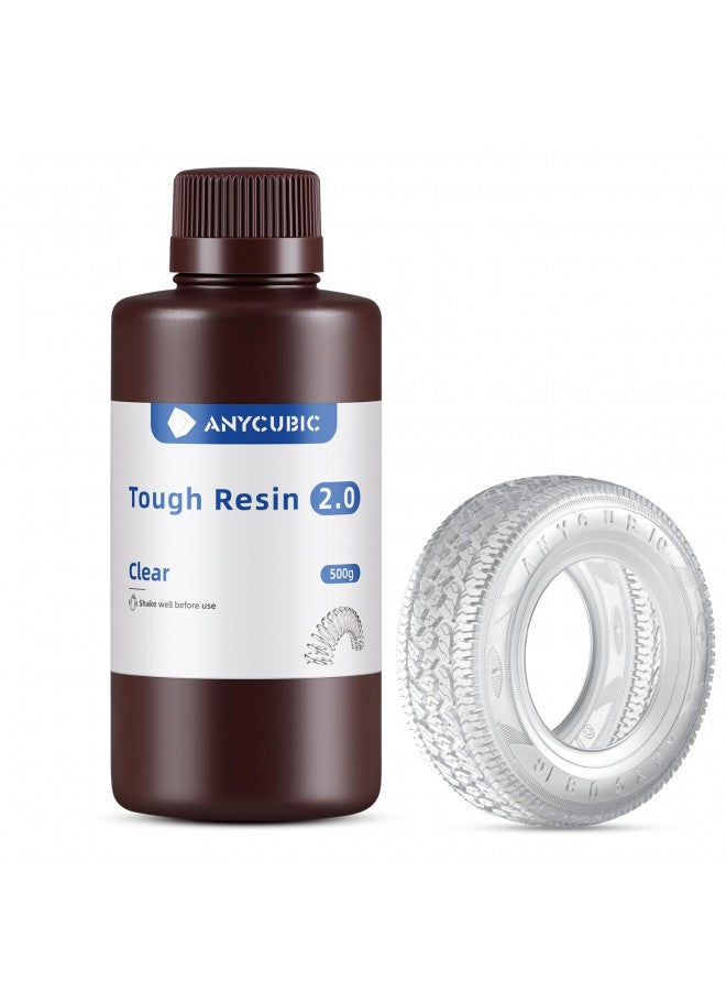 Anycubic ANYCUBIC Tough Resin, 3D Printer Resin with High Precision and High Toughness, 365-405nm Fast Curing 3D Resin for 4K 8K LCD/DLP/SLA 3D Printing (Clear, 500g)  - Image 1