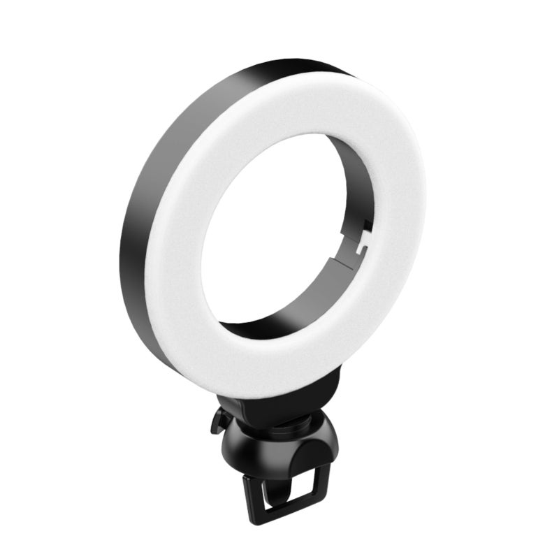 في جيم فيتجيم CL06 ميني 4 إنش مصباح حلقي LED قابل للتثبيت على اللابتوب لإضاءة مؤتمرات الفيديو، 3 أوضاع إضاءة من 3200K-6500K قابلة للتعتيم، تعمل عبر USB للبث المباشر والتعليم عن بعد والاجتماعات - Image 1