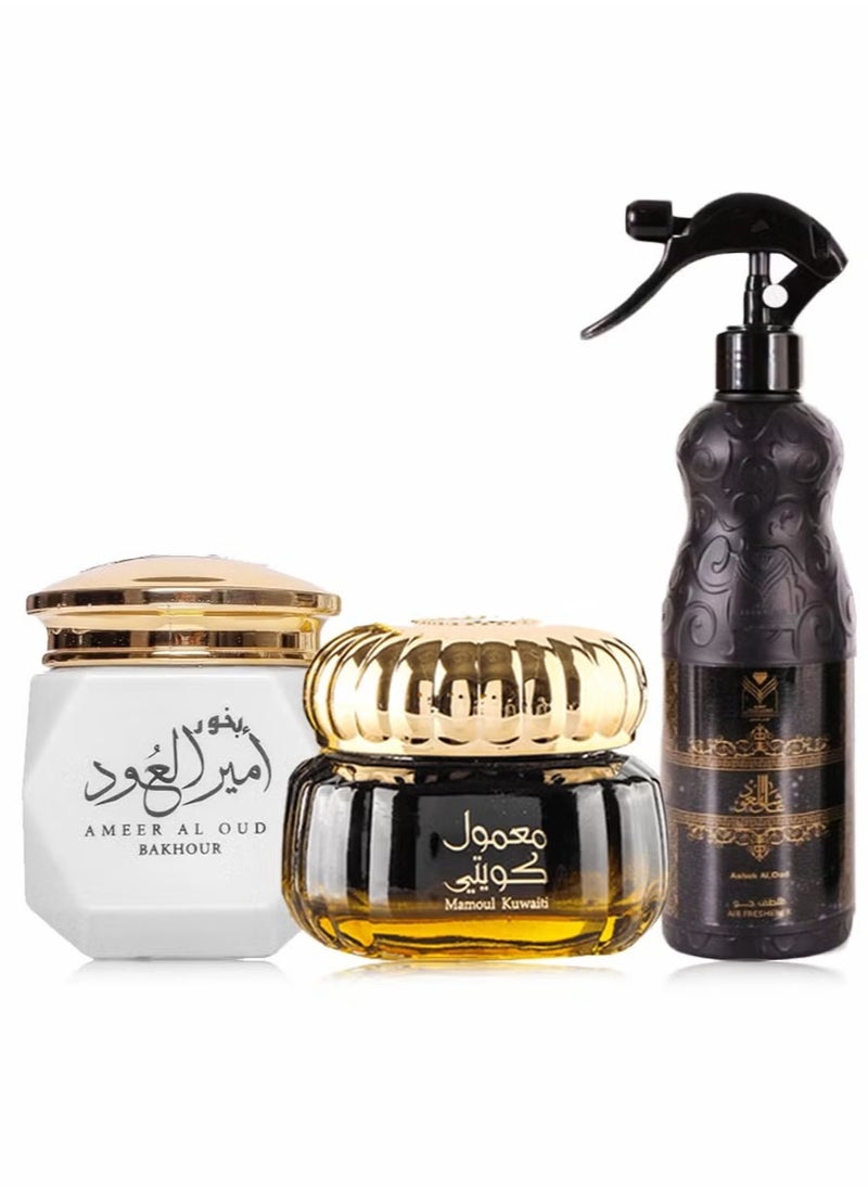 الماس للعطور - معمول كويتي 60جرام ومعطر عاشق العود 480مل وبخور امير العود 40جرام - Image 1