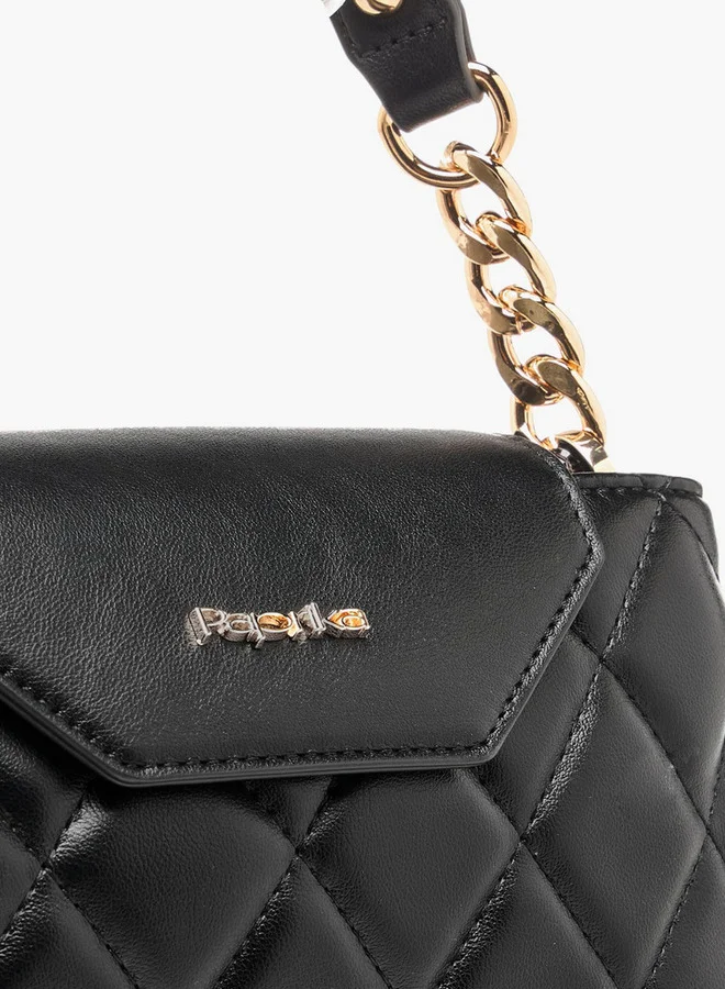 بابريكا Quilted Crossbody Bag with Detachable Chain Strap and Flap Closure
