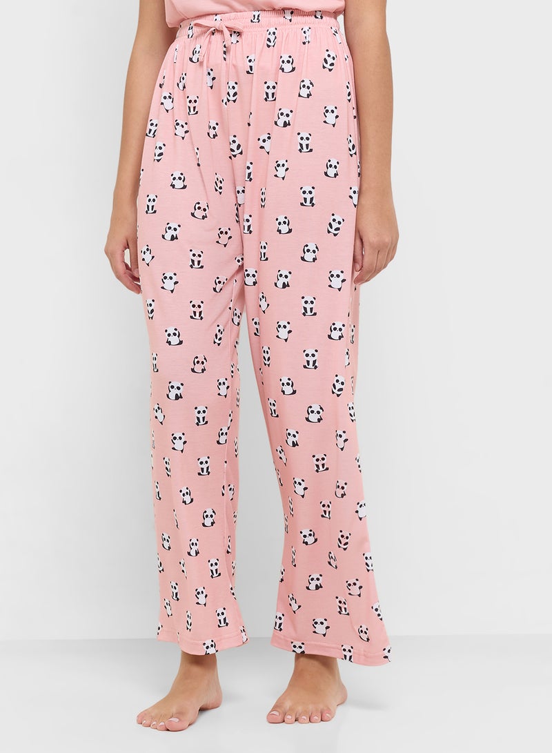Ginger Cotton Panda Print T-Shirt & Pyjama Set  - Image 4