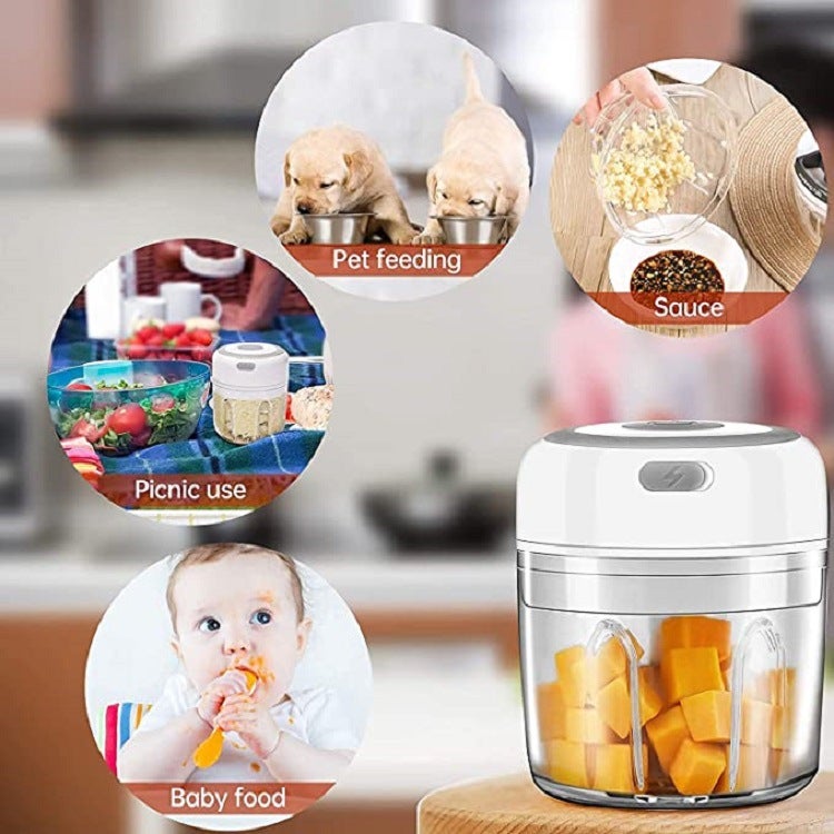 Mini wireless electric garlic masher garlic machine pull garlic machine household mini garlic machine press garlic masher auxiliary food machine White Mug 250ml-Upgrade Powerful - Image 5