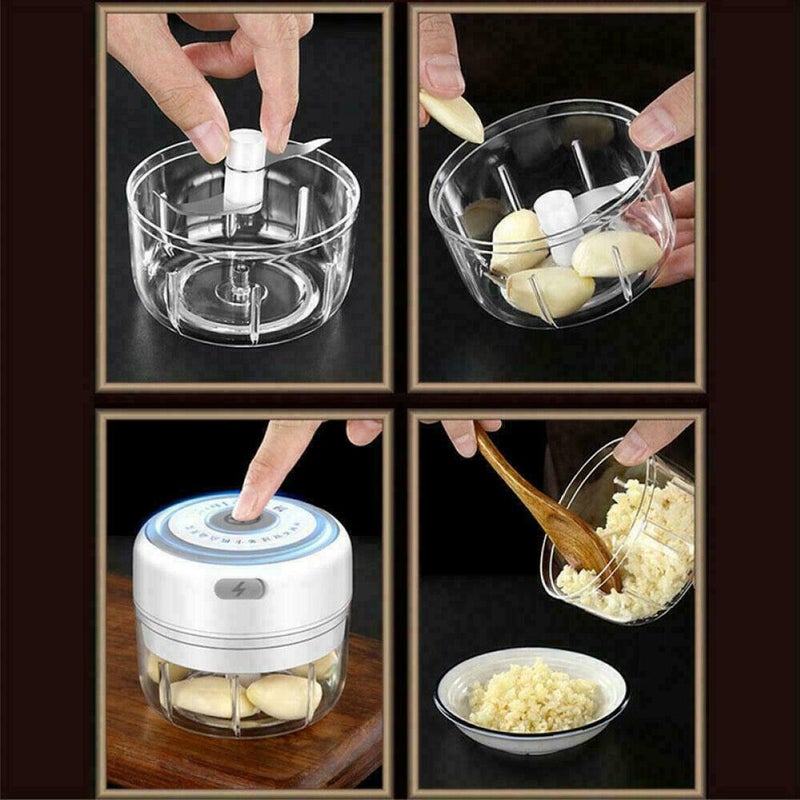 Mini wireless electric garlic masher garlic machine pull garlic machine household mini garlic machine press garlic masher auxiliary food machine White Mug 250ml-Upgrade Powerful - Image 4