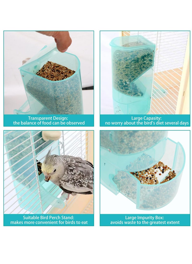 Excefore 2 Pcs Bird Water Dispenser Feeder for Cage, Automatic No Mess Bird Feeder Parakeet Feeder Waterer Cockatiel Bird Cage Accessories, Green  - Image 5
