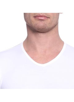 DICE Dice Mens V-Neck short sleeve solid Undershirt  - Image 2
