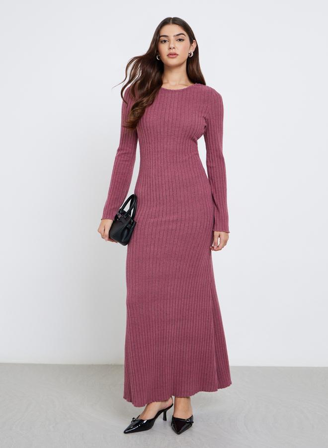 Styli Pink Brushed Knit Sweater Maxi Dress - Image 2
