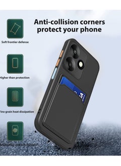 Wtech Silicone TPU with Card Holder Case Cover For Xiaomi Redmi 13 4G / 5G 2024 Black  - Image 2