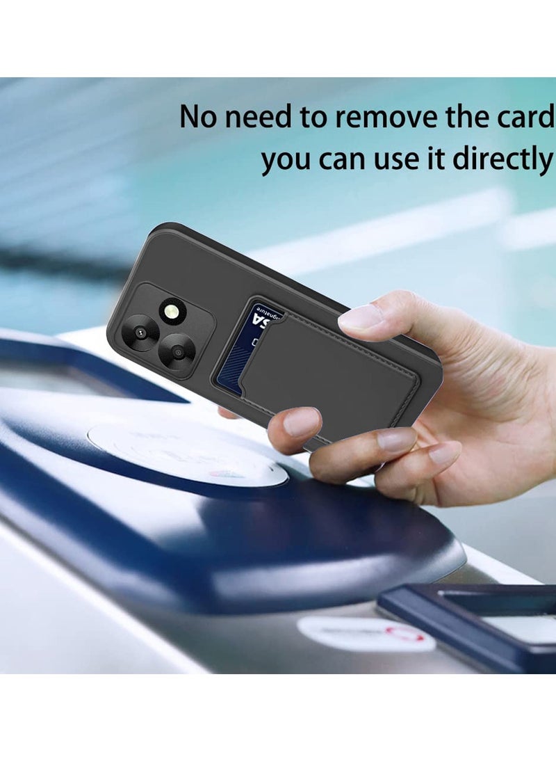 Wtech Silicone TPU with Card Holder Case Cover For Xiaomi Redmi 13 4G / 5G 2024 Black - Image 3