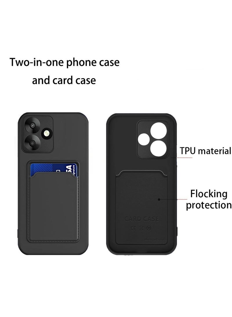 Wtech Silicone TPU with Card Holder Case Cover For Xiaomi Redmi 13 4G / 5G 2024 Black - Image 4