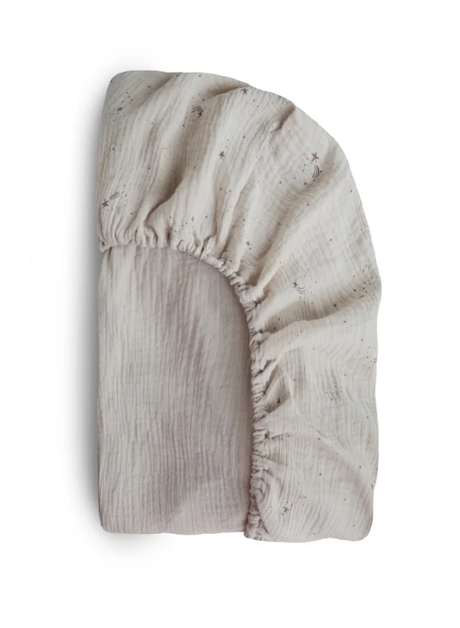 mushie Crib Sheet Medium Falling Stars