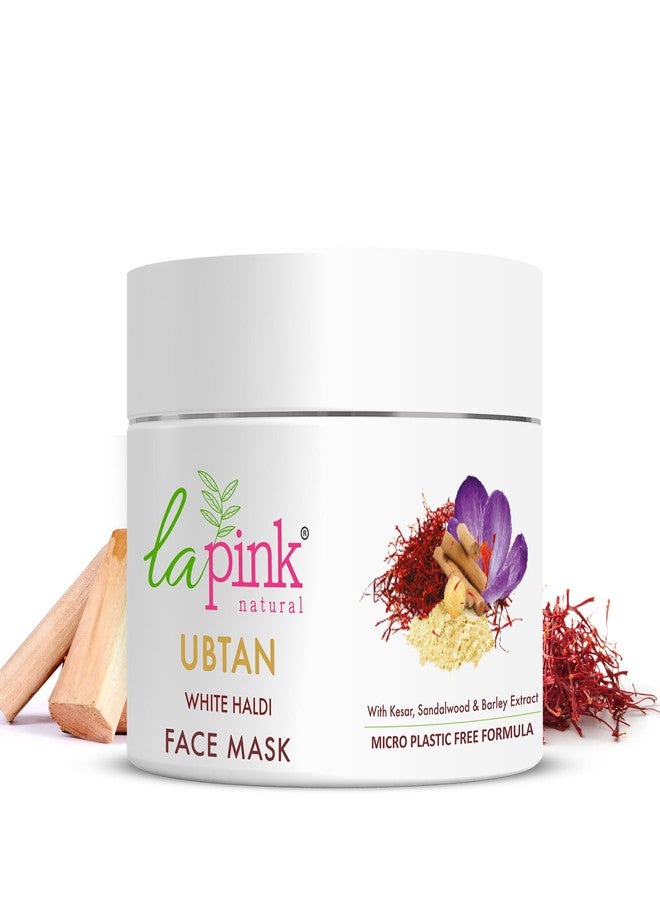 La Pink Ubtan Face Mask with White Haldi & Kesar | Reduces Blemish, Pigmentation, Dark Spot & Tan Removal | 100% Microplastic Free Formula | All Skin Types | 100g - Image 1