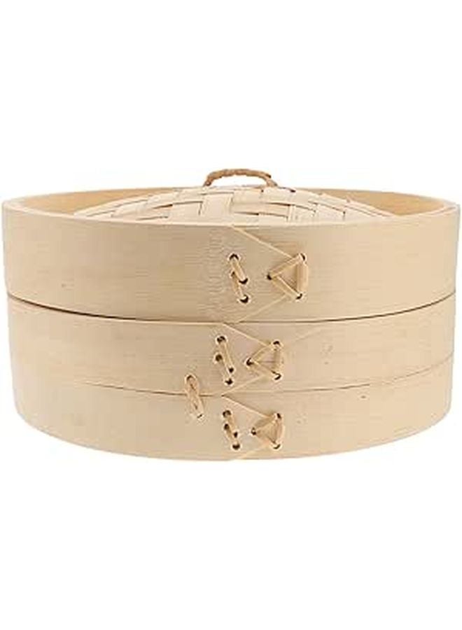 21cm Bamboo Steamer Basket with Lid for Healthy Cooking Vegetables and Dim Sum - Image 1