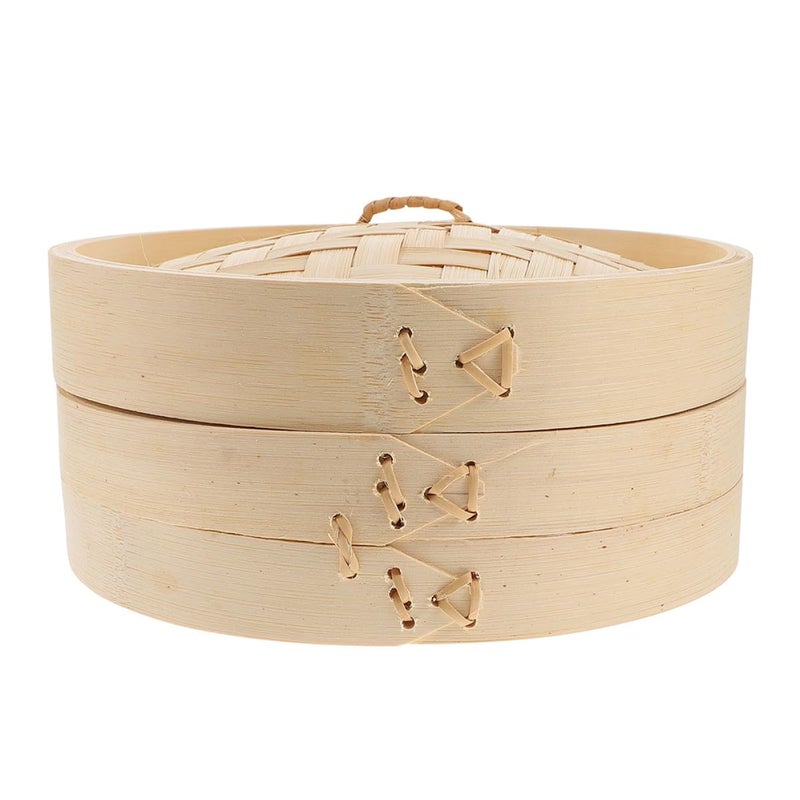 21cm Bamboo Steamer Basket with Lid for Healthy Cooking Vegetables and Dim Sum - Image 2