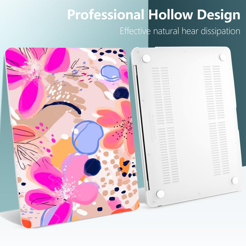 Dongke Compatible With Macbook Air 13 Inch Case 2021 2020 2019 2018 Release A2337 M1 A2179 A1932 With Retina Display & Touch Id Plastic Hard Shell & Keyboard Cover - Floral Artistic - Image 5