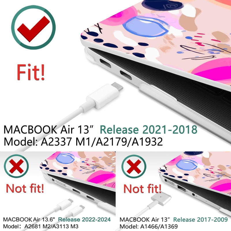 Dongke Compatible With Macbook Air 13 Inch Case 2021 2020 2019 2018 Release A2337 M1 A2179 A1932 With Retina Display & Touch Id Plastic Hard Shell & Keyboard Cover - Floral Artistic - Image 2