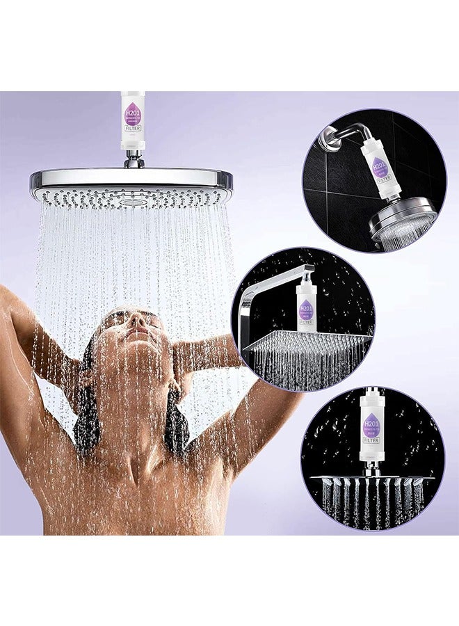 Ocean 2 Pieces Vitamin C Shower Filter, Shower Head Filter for Removing Chlorine Fluoride Deposits, Water Purification with Beads, Helps with Dry Skin and Hair Loss, Easy to Install (Lavender + Pine Forest)  - Image 3