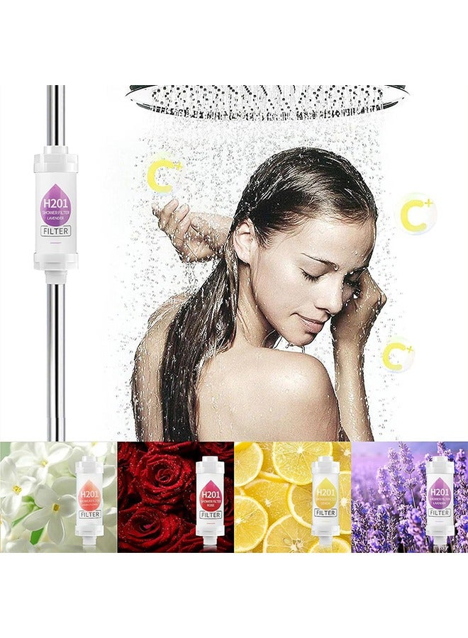 Ocean 2 Pieces Vitamin C Shower Filter, Shower Head Filter for Removing Chlorine Fluoride Deposits, Water Purification with Beads, Helps with Dry Skin and Hair Loss, Easy to Install (Lavender + Pine Forest)  - Image 4