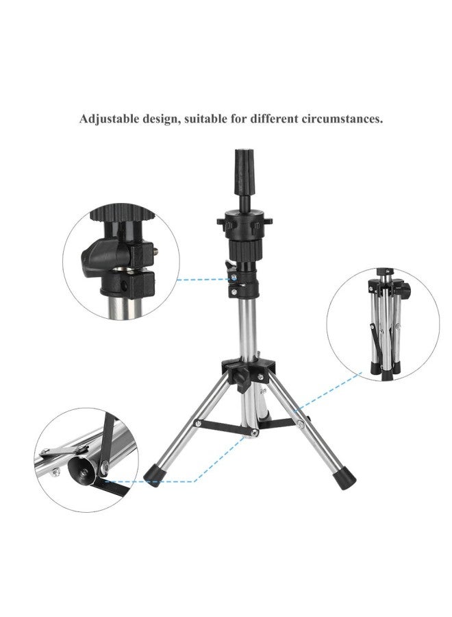 klarako Wig Stand, Adjustable Mannequin Head Support Metal Tripod Display Holder Bracket Ideal for Hairdressing Training at Home and Salon Use(Silver) - Image 3