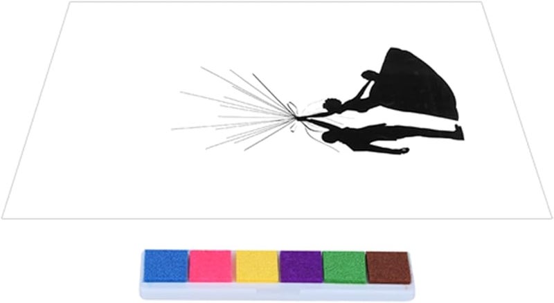 Wedding Guestbook Fingerprint Painting with Ink Pads Chemical Fiber Canvas for Home Decor - Image 5